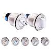 1pcs 22mm Metal Stainless Steel Rotary Selector Switch Waterproof 2 3 Postion 1NO1NC 2NO2NC 12V Red Green LED Push Button Knob Switch(Yellow LED Switch,NO LED Light) view 2