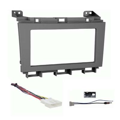 Double DIN Car Stereo Install Kit (Gray) Compatible with Maxima for 2009, 2010, 2011, 2012, 2013, & 2014 with Non Factory Amplified System