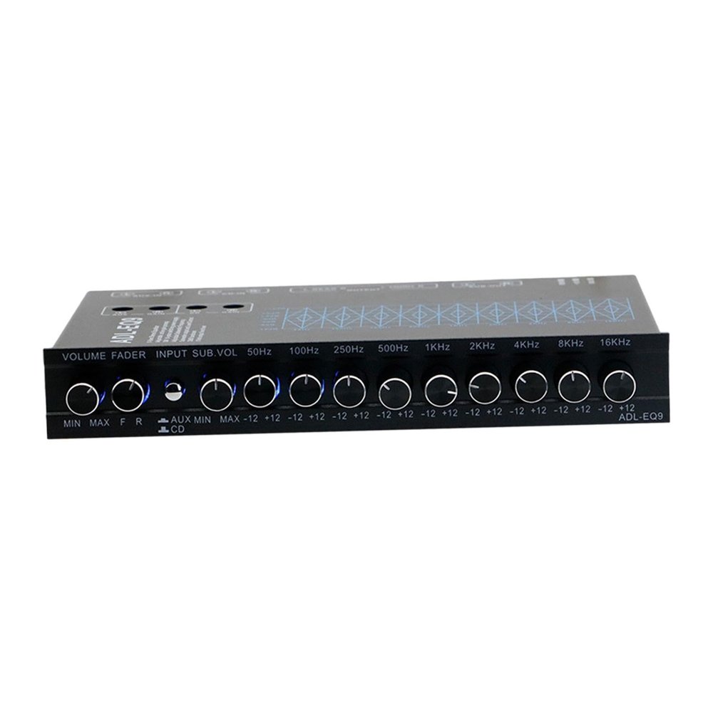 Hjdlhx 9 Band Car Stereo Tone Control Adjustable 12V DC Subwoofer Output