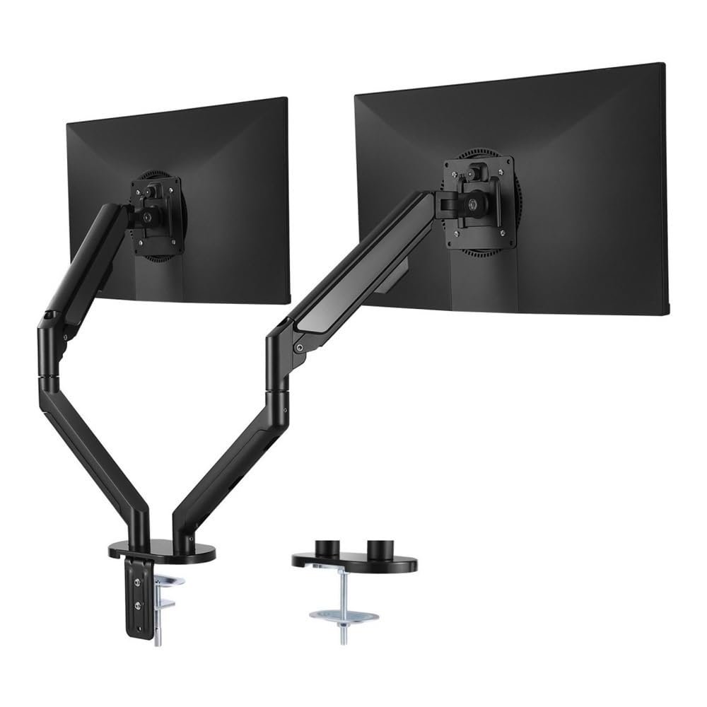 Friggqwe Monitor Stand Dual Monitor Stand for 13"-35" Screens with C-Clamp/Grommet Mount Desk Accessories