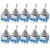 10Pcs MTS102 103 202 203 3/6Pin Toggle Switch ON-ON/ON-Off-ON Mini Rocker Switch(6Pin ON-ON) view 1