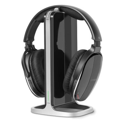 Daysnew Wireless Headphones for Watching TV with Charging Station and RF Transmitter, Comfortable TV Headset for Seniors, Compatible with All TVs, Black and Silver