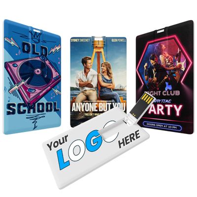 Custom Credit Card USB 2.0 Flash Drive 500Pack, 8GB High-Speed Transmission Memory Drives, Printing Exclusive Text & Logo on Double-Sides for Concerts/Promotional Giveaways/Company Ads/Photography