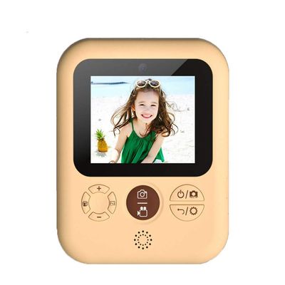 Portable Photo Printer Kids Camera Rechargeable Digital Camcorder with 2.4 inch 1080P Screen Lanyard Anti-Drop Supports USB OTG Phone transfers Christmas Birthday Toy Gift for Children