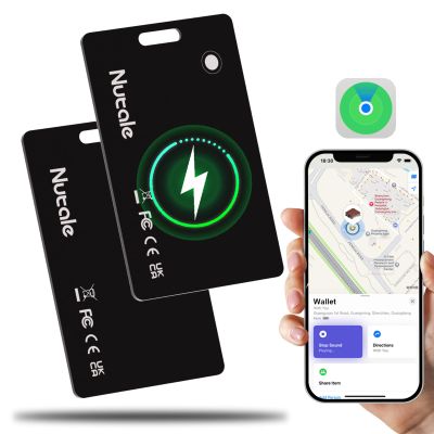 Nutale Wallet Tracker Card, Thin Wallet Finder, Works with Apple Find My (iOS Only), Item Finder for Luggage Tags, Passports, Phone,IP68 (2-Black)