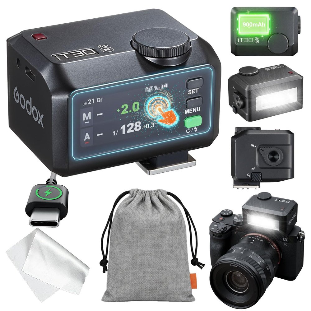 Godox iT30 pro N TTL Mini Flash - GODOX Authorized Distributor iT30Pro N for Nikon - GoDOx IT30 Pro for Nikon GodOX TTL Flash, Wireless Master & Receiver, HSS 1/8000 Second, 2.4G Wireless,GodOX Flash