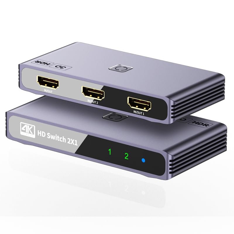 JMT 1 to 2 Audio Bi-Direction Switcher 4K HD 60Hz Display Audio Video Extender Compatible with HDMI PS4 PS5 TV Box Monitor
