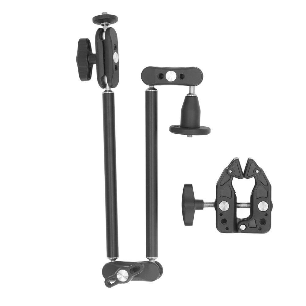 Adjustable Articulating Arm | 57cm Extension with 1 / 4in & 3 / 8in Screw | 360 Degree Rotation for Microphone/Monitor/Vlogging | Sturdy 2kg Load Capacity