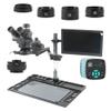 Lab Microscope Accessories 48MP 2K 4K HDMI USB Video Camera 7X 100X Lab Stereo Trinocular Microscope Aluminum Plate Bracket for Phone Soldering PCB Repair(48MP 2K 4K HDMI USB) view 1