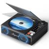 Leapwell CD Player Portable Bluetooth Desktop CD Players for Home with Speakers Rechargeable Small Retro CD Player with LCD Screen Optical USB Black view 1