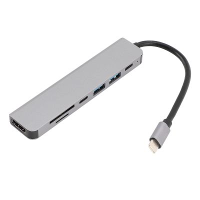 7 in 1 Type C Hub, USB C Docking Station, USB C Multiport Adapter with PD Port, USB 3.0, USB 2.0, Fast Connection Laptop Docking Stations for Tablets, Mobile Phones, and More