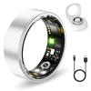 FKGZJF Smart Rings for Women Men, Fitness Ring with Heart Rate,Blood Oxygen, Blood Pressure, Sleep Tracker, Step Tracker, No Subscription Fee, Waterproof Smart Ring for iPhone & Android (Silver 14#) view 1