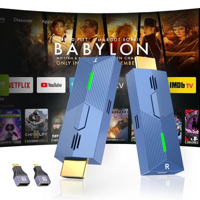 Wireless HDMI Transmitter and Receiver 4k, 328Ft/100M Wireless HDMI Extender for Seamless High-Definition Streaming from Laptop/PC/TV Box to Monitor/TV/Projector, 4K Decoding 1080P Out
