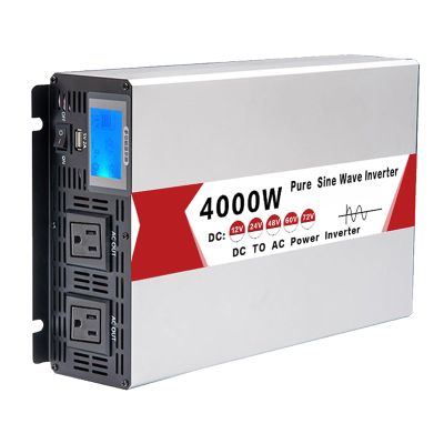 2000 Watts Pure Sine Wave Power Inverter 12V 24V 48V 60V 72V DC to 110V/120V 230V/240V AC Converter, Peak 4000W Outlets, Low Frequency Solar Power Inverter Charger(Size:48v to 110v)
