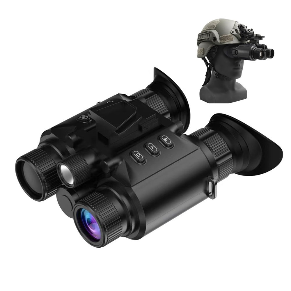 HMWOKPOT Night Vision Binoculars 8X Digital Zoom for Adults, 4K Head-Mounted Infrared Night Vision Goggles with 64GB Card, Tactical Light for Outdoor Camping