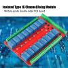 16 Channel Relay Board, High Low Level DC 5/12/24V Two Way Isolated Optocoupler Interface Module, AC 250V 10A, DC 30V/10A, User Friendly Interface, Power Reverse Connection, Strong view 2