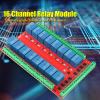 16 Channel Relay Board, High Low Level DC 5/12/24V Two Way Isolated Optocoupler Interface Module, AC 250V 10A, DC 30V/10A, User Friendly Interface, Power Reverse Connection, Strong view 3