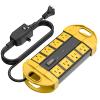 CCCEI GFCI Outdoor Power Strip Weatherproof with 8 AC, Waterproof Extension Cord with Multiple Outlets, Wall Mount Surge Protector Flat Plug, Christmas Exterior Garden, Yard, 10FT, Yellow. view 1