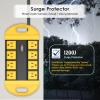CCCEI GFCI Outdoor Power Strip Weatherproof with 8 AC, Waterproof Extension Cord with Multiple Outlets, Wall Mount Surge Protector Flat Plug, Christmas Exterior Garden, Yard, 10FT, Yellow. view 4