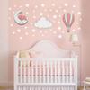 3 Piece Nursery Decor Set with Lights Elephant on Moon, Hot Air Balloon & Star Wall Decor for Baby Girl Room, Pink Nursery Wall Light Set view 1