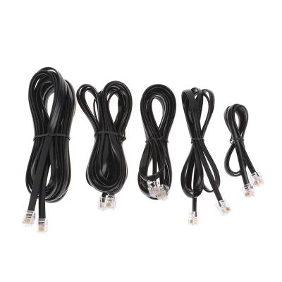 ACGTUY RJ11 RJ12 6P6C Data Cable, Male to Male Modular Data Cord Straight Wiring Pinout Telephone Handset Voice Extension Cable(5M)