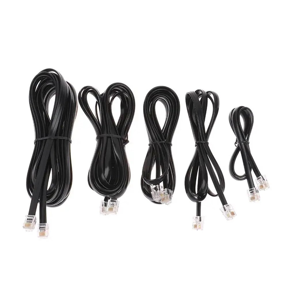 ACGTUY RJ11 RJ12 6P6C Data Cable, Male to Male Modular Data Cord Straight Wiring Pinout Telephone Handset Voice Extension Cable(0.5m)