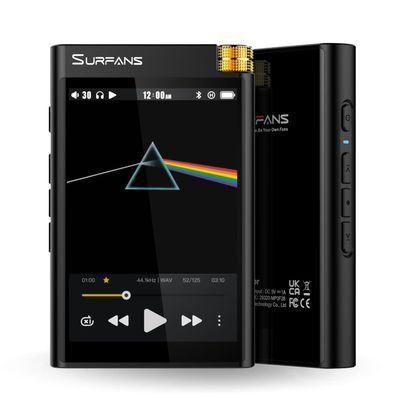 Surfans F28 HiFi Music Player 128GB - Dual ESS9018 DAC, Balanced Output Up to 450mW,Bluetooth LDAC/aptX HD, Expandable to 512GB, 3.5" Touchscreen
