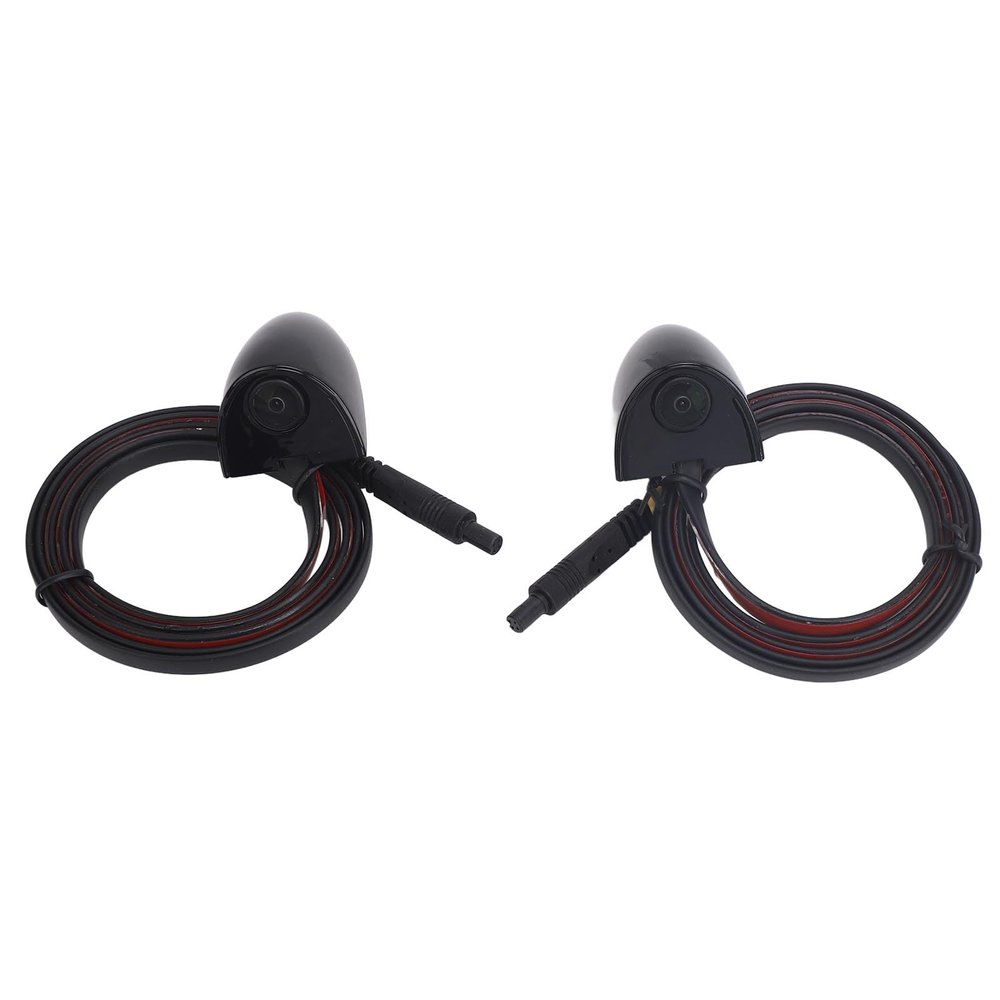 1 Pair Car Side View Camera, Crystal Clear 1280 X 720 720P AHD, Wide Angle Water Proof Design Eliminates Blind Spots for Safer Parking, for Vehicle DC12V (Black)
