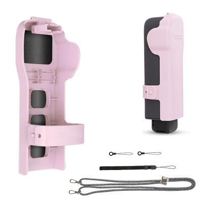 IJYHZKE Pocket 3 Protective Cover with Adjustable Strap for DJI Pocket 3, Magnetic Filter Storage, Flip-Open Design, Full-Body Protection, Includes Wrist/Neck Strap & Silicone Bands (Pink)