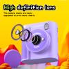 Docooler Print Camera, 2 Inch Camera Screen for Kids,1080P High Clear Digital Printer Inkless Thermal Printer with Paper, 32G Card Gifts for Girls and Boys (Purple) view 3