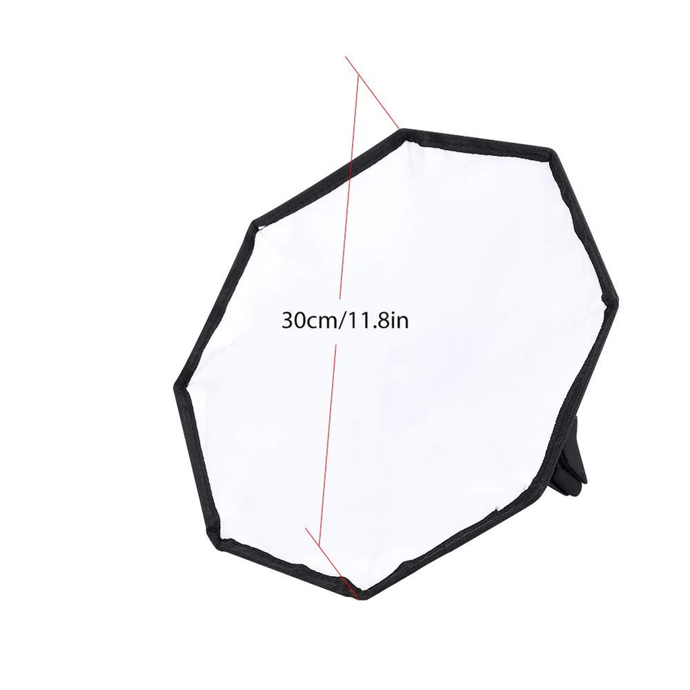30cm Portable Flash Softbox Diffuser | Universal for External Speedlite | Soften Brightness & Reduce Shadows | Sturdy Nylon + Cloth | Detachable Design for Easy Carry