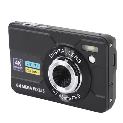 4K Digital Camera, 64MP Autofocus Portable Point and Shoot Camera, Retro Cam with 20x Optical Zoom & Flip Screen, WiFi Transfer, Gift for Teens Adults Beginners (Single Unit)