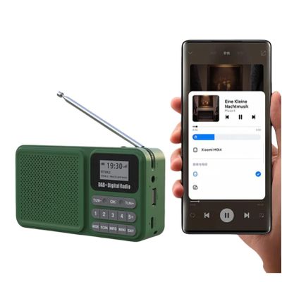 Emergency Radio Digital DAB DAB+, Rechargeable Portable Solar Radio Multi Functional Bluetooth 5.0 Speaker LCD Display Time Setting
