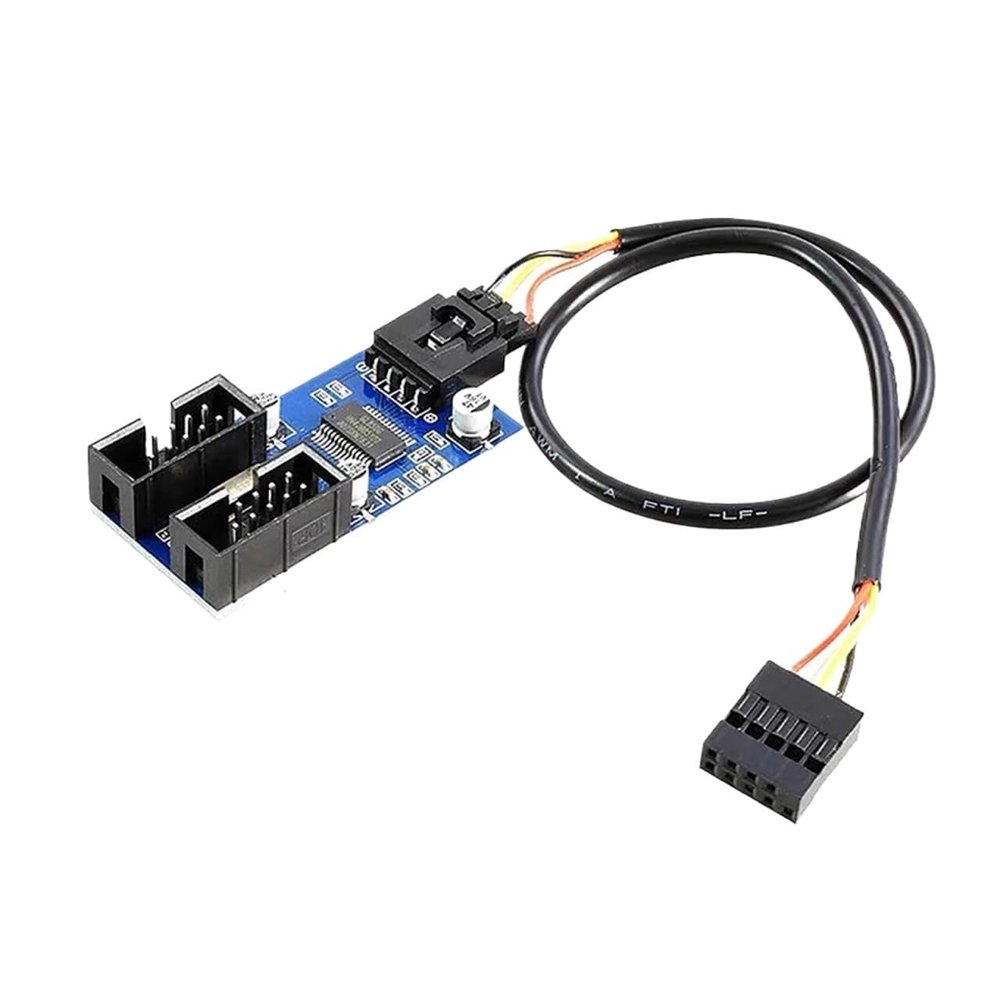 ACGTUY 1Pc USB 9 Pin Interface Header Motherboard Extension Splitter 1 to 2 Cable Desktop USB2.0 HUB Connectors Adapter Port