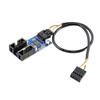 ACGTUY 1Pc USB 9 Pin Interface Header Motherboard Extension Splitter 1 to 2 Cable Desktop USB2.0 HUB Connectors Adapter Port view 1