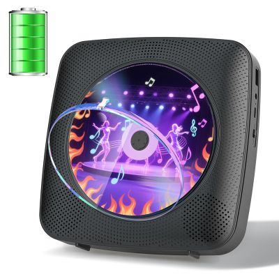 Gueray Portable CD Player Bluetooth: CD Players for Home Rechargeable Desktop Wall Portable CD Player with Bluetooth & Dual Speakers 1800mAh Boombox FM Radio USB Type-C MP3 Music Player