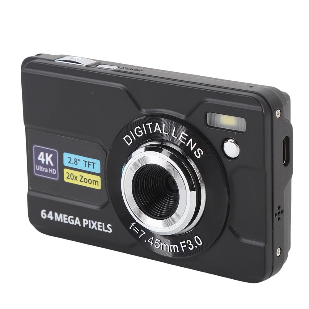 4K Digital Camera, 64MP Autofocus Portable Point and Shoot Camera, Retro Cam with 20x Optical Zoom & Flip Screen, WiFi Transfer, Gift for Teens Adults Beginners (32GB)