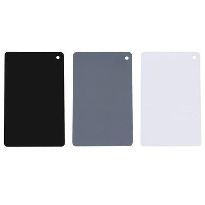 Pssopp GrayWhiteBlack Exposure Color Balance Card Set, Determine Exposure Values, Light Ratios, Color Balance, & Density for Digital Cameras and Camcorders, Portable Strap for Various