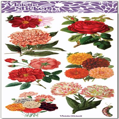 Crystal Autumn Floral Stickers by Violette Stickers