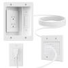 in Wall Cable Concealer Kit with Brush Wall Plate,Recessed Outlet Box,9ft Cord,2 Gang Pass Through Wire Hider for TV Cable Management,HDMI Cables and Home Theater Systems view 1