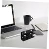 TOGEVAL 1set Desk Laptop Holder Keyboard Tray Dual Laptop Stand Metal Computer Mount Desk Organizer Rack Black view 3