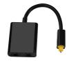 Dioche Dual Port Digital Optical Audio Splitter Adapter 1 in 2 Out with 24k Gold Connectors  White Digital Optical Fiber Cable for CDDVD Players and AV Receivers (Black) view 1