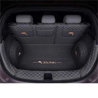 Full Coverage Leather Trunk Mat Compatible with BYD Dolphin 2025 2024 Rear Backrest Mats Boot Liner Tray WP Mud Protector Pad Carpet(C3,X 2024 2025)