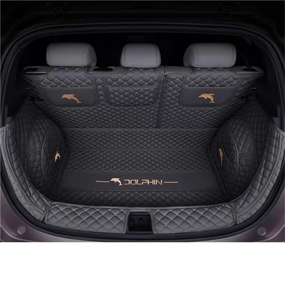 Full Coverage Leather Trunk Mat Compatible with BYD Dolphin 2025 2024 Rear Backrest Mats Boot Liner Tray WP Mud Protector Pad Carpet(C3,X 2024 2025)