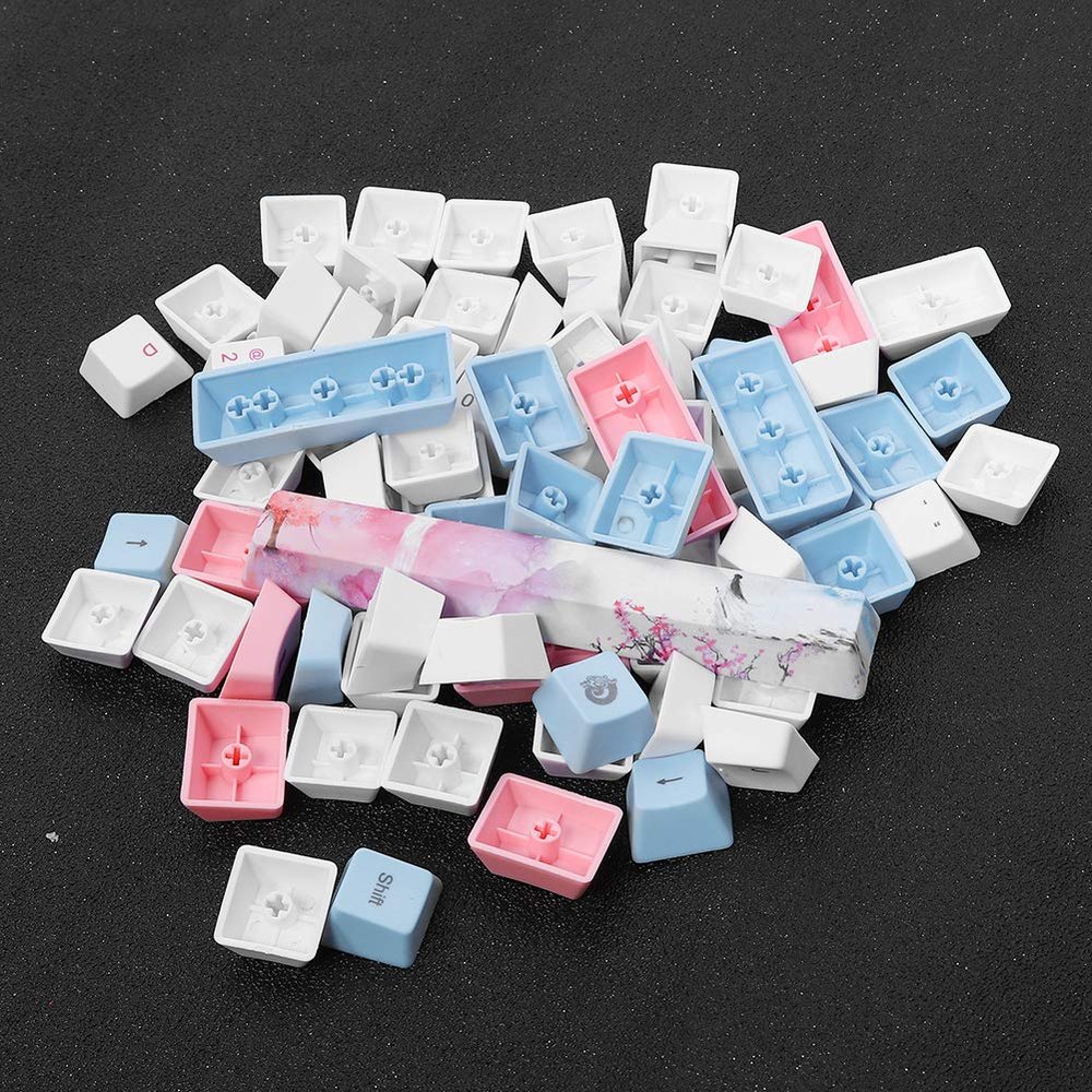 aqxreight 73PCs Sublimation Key PBT Mechanical Keyboard Accessory Five Faced Dyed Anime Style Sublimation KeycapKeycapKeyboard KeycapP Texture and Your Dec (and)