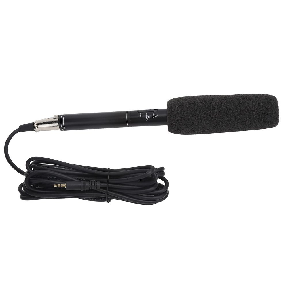 aqxreight Recording MicrophoneInterview HighSensitivity Interview Microphone Wired Recording Portable Mic for Camera Microphone Sensitivity MicMini (Black 28cm)