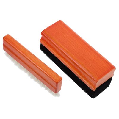 NUOBESTY 2pcs Vinyl Record Cleaning Brush Set Wood Handle and Soft Bristles for Deep Cleaning and Daily Maintenance of Turntables and Vinyl Records