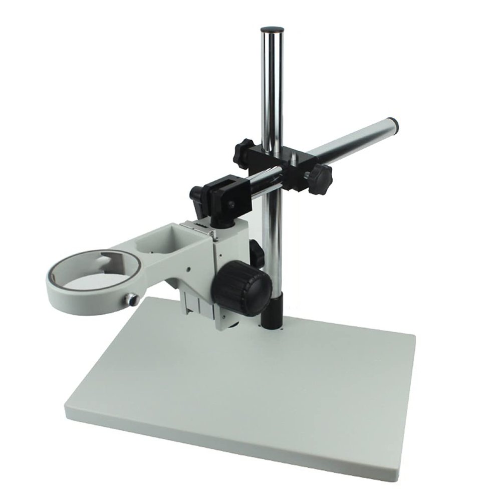 JOEBO Microscope Kit 76mm Diameter Microscope Trinocular Microscope Arm Boom Table Stand Holder Multi-axis Adjustable Microscope Lens Adapters(76mmx25mm White L)