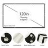 MVUYO 100/120 inch Projector Screen 16:9 White Dacron Diagonal Video Projection Screen Wall Mounted for Home Theater Movie(120 inch) view 2