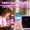MoLingvora Writing Tablet with Bilingual Flash Cards for Kids, Arabic, Pink view 3